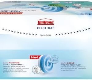 UniBond AERO 360° Moisture Absorber Waterfall Freshness Refill Tab, Aromatherapy, Ultra-Absorbent and Odour-Neutralising, for AERO 360° Dehumidifier, Condensation Absorbers, Four Pack (4 x 450g)