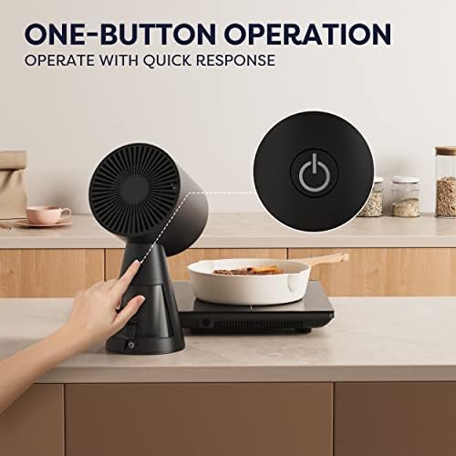 CIARRA CBPHB01 Desktop Cooker Hood Mini Household Portable Extractor Hood Black with 2 Gears Mode 2m³/min Strong Suction for Home Kitchen Fondue Hot Pot BBQ