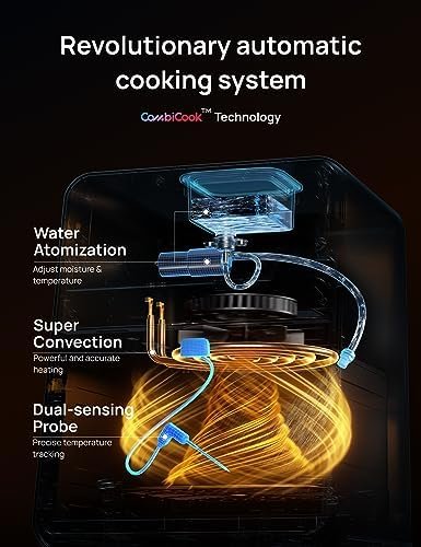 Dreo ChefMaker Combi Fryer, Cook like a pro with just the press of a button, Smart Air Fryer Cooker with Cook probe, Water Atomizer, 3 professional cooking modes, 5.7L