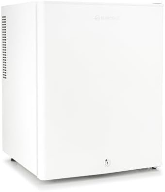 Subcold Aire40 LED Mini Fridge | 40L Table Top Fridge | Quiet & Frost Free for Bedrooms & Hotels | Lockable with Solid door & interior LED light (White)