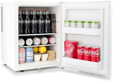Subcold Aire40 LED Mini Fridge | 40L Table Top Fridge | Quiet & Frost Free for Bedrooms & Hotels | Lockable with Solid door & interior LED light (White)