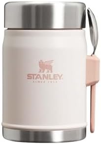 Stanley Classic Legendary Food Jar 0.4L with Spork - Keeps Cold or Hot For 7 Hours - BPA-Free Stainless Steel Soup Flask - Leakproof - Dishwasher Safe - Rose Quartz