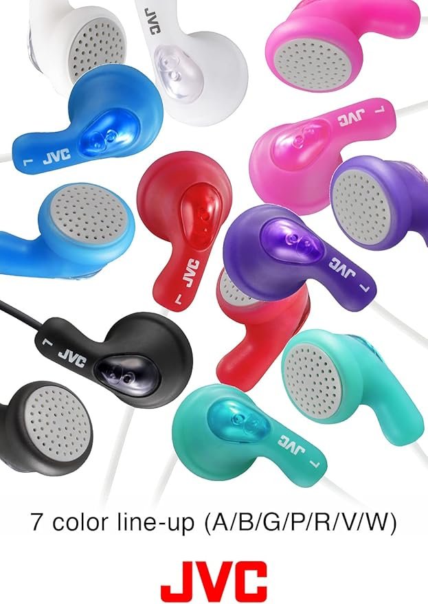 JVC Gumy HA-F14-RN-U In-Ear Headphones Wired Optimal Rubber Body Powerful Sound Red
