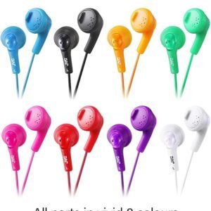 JVC Gumy In-Ear Wired Headphones Earphones Compatible with iPod, iPhone, Samsung - White