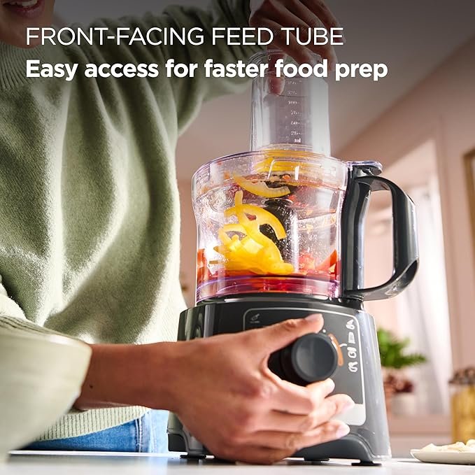 Kenwood MultiPro Compact FDP31.170GY, Food Processor with Blending Blade, Kneading Function, and Slicing Disc, 1.2L Blender, 2 Speeds + Pulse, 2.1L Bowl, 800W, Grey