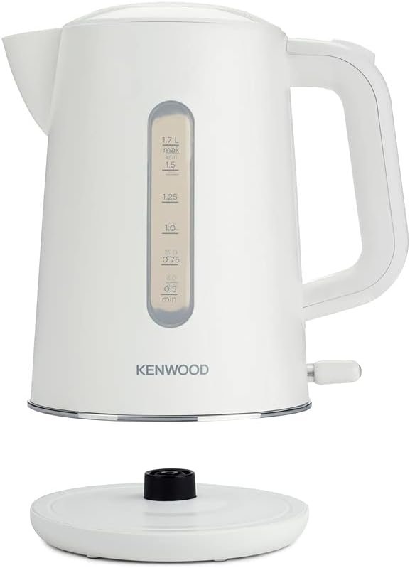 Kenwood Abbey Lux Water Kettle, 360° Swivel Base, Fast Boiling, Removable Filter, Water Capacity 1.7L, ZJP05.A0WH, 3000W, Pure White