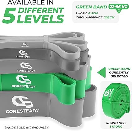 Coresteady Pull Up Bands & Resistance Bands - Rubber Heavy Duty Loop Band for Men & Women - Build Fit Power & Muscle - Training, Fitness Assist Pull Ups & Gym Exercise
