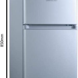 Cookology UCFF87 47cm Freestanding Undercounter Small Fridge Freezer with 2 Doors, 87 Litre, Adjustable Temperature Control, LED Light and a 4 Star Freezer Rating - in Silver [Energy Class F]