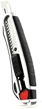 Westcott E-84025 00 18 mm Aluminium Alloy Snap Off Blade Knife with Ergonomic Soft Grip Handle - Black