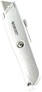 Westcott E-84019 00 Retractable Metal Utility Knife - Silver