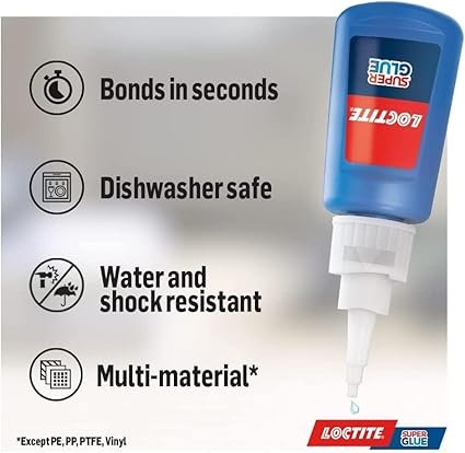 Loctite Super Glue 20g, All Purpose Liquid Adhesive for Repairs, Super Strong Clear Glue for Various Materials, Superglue for Precise Repairs, 1 x 20g