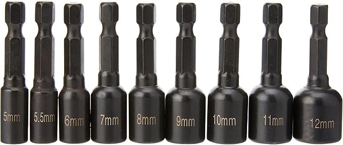 Silverline 855189 Magnetic Nut Driver Set 9pce 5 – 12 mm , Black