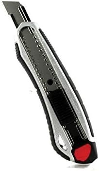 Westcott E-84025 00 18 mm Aluminium Alloy Snap Off Blade Knife with Ergonomic Soft Grip Handle - Black