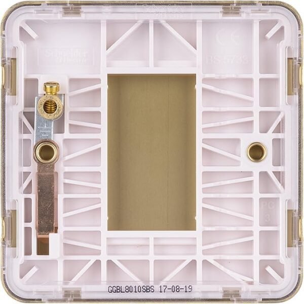 Schneider Electric Lisse Screwless Deco - Single Blank Plate, GGBL8010SB, Satin Brass