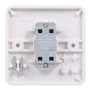 Schneider Electric Lisse White Moulded - Single Intermediate 2 Way Light Switch, 10AX, GGBL1014S, White